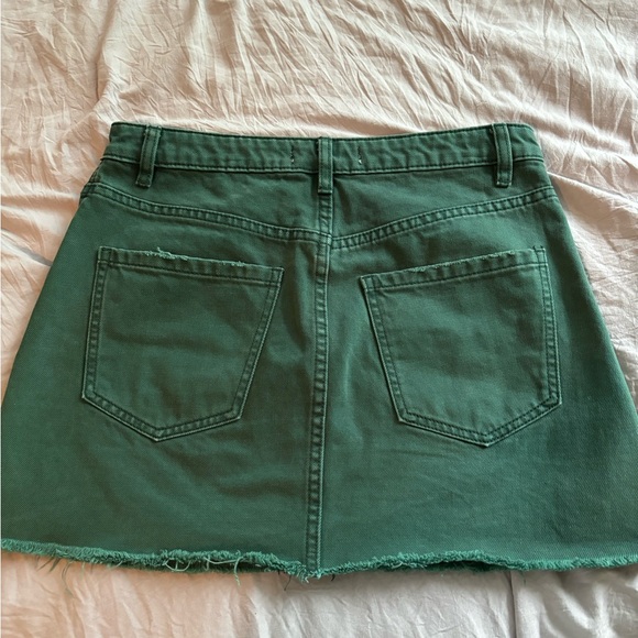 Free People: We The Free Green Jean Skirt - Picture 4 of 4